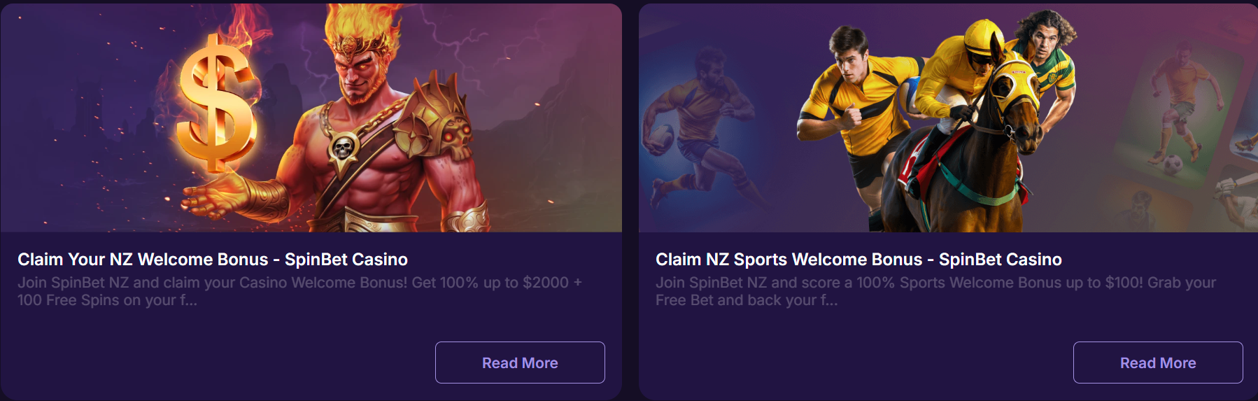 Casino and sport welcome bonus at SpinBet